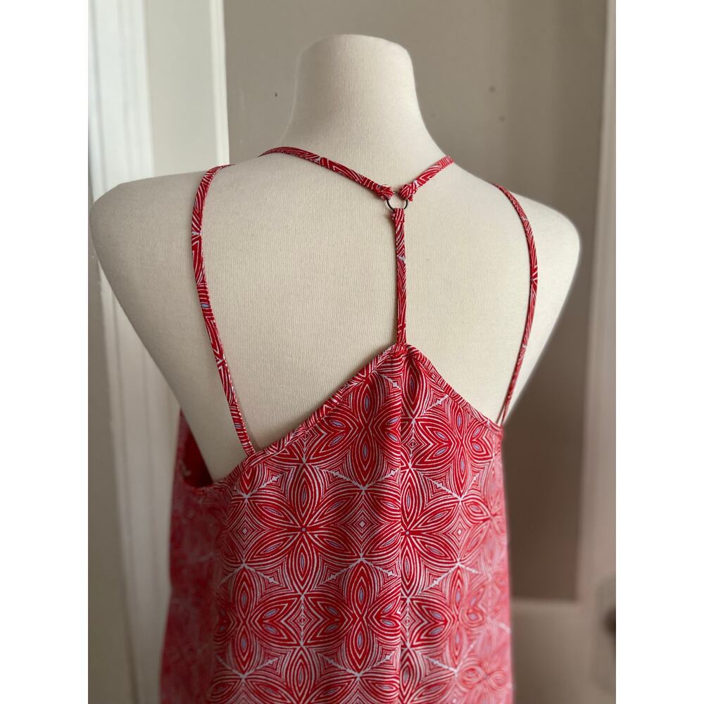 FOREVER 21 Red/Gray Floral Strappy Summer Dress sz L